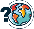 Icon avec une terre et un point d'interrogation - Saviez-vous que ?