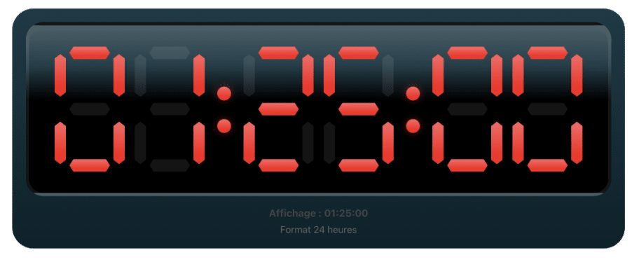 Horloge indiquant 1 heure 25