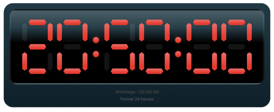 Horloge indiquant 20 heures 50