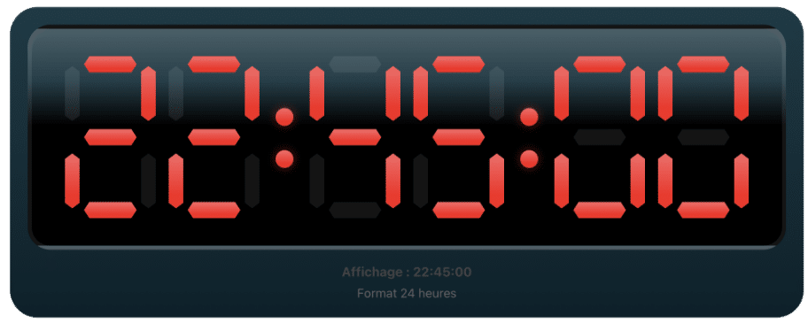 Horloge indiquant 22 heures 45