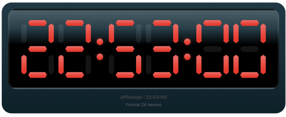 Horloge indiquant 22 heures 53