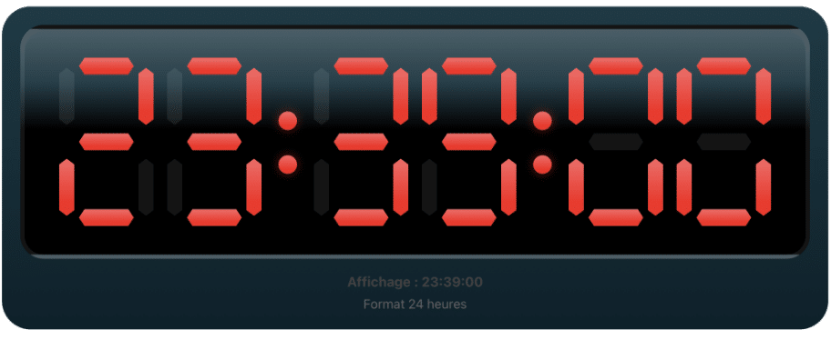 Horloge indiquant 23 heures 59
