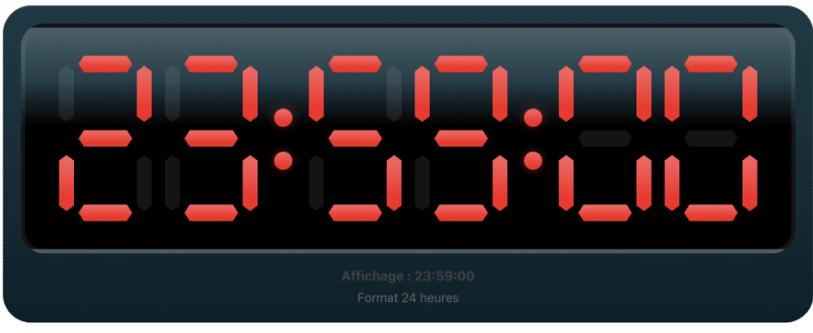 Horloge indiquant 23 heures 59