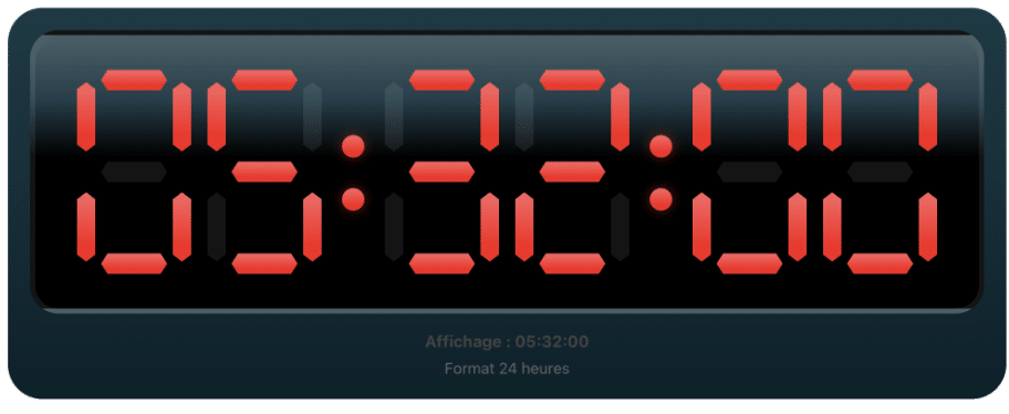 Horloge indiquant 5 heures 32