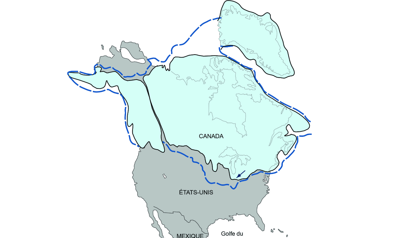 La plus récente glaciation aussi appelé la glaciation wisconcienne
