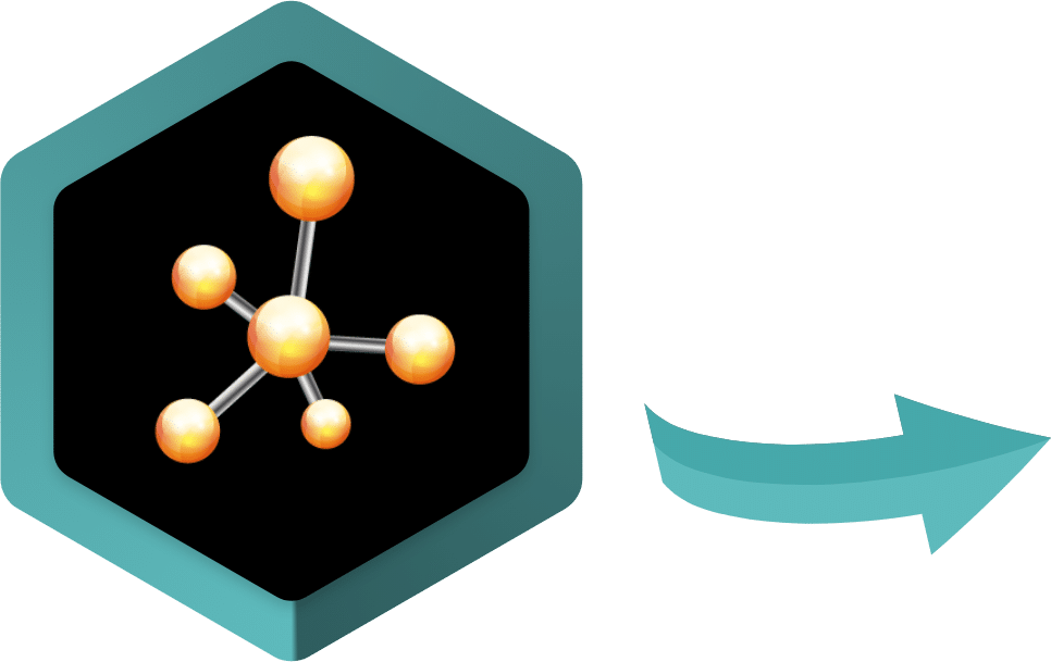 Illustration d'une Molécule orange