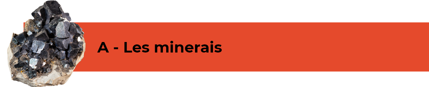 Les minerais - bouton Minerais – accéder à la section