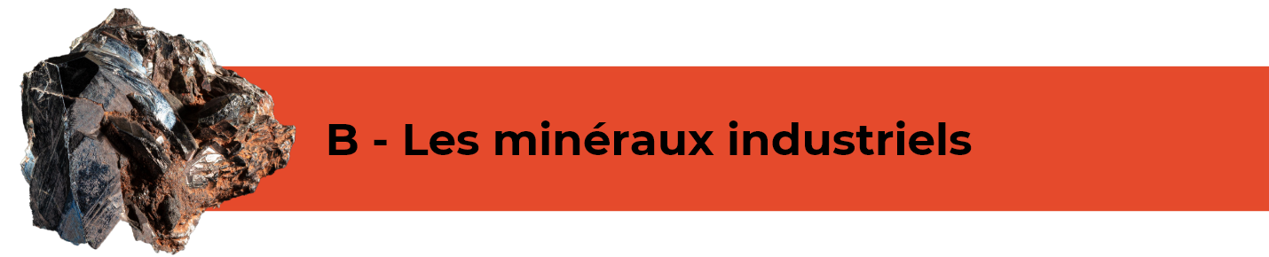 Les minéraux industriels - bouton Minéraux industriels – accéder à la section