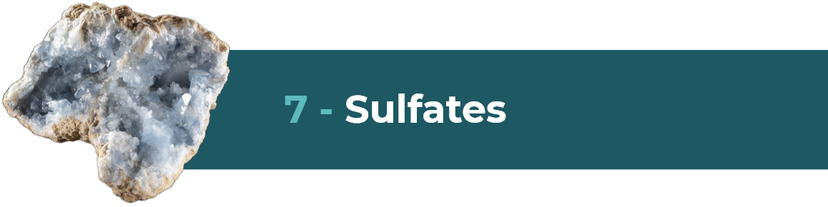Sulfates - boutons Sulfates – accéder à cette famille de minéraux
