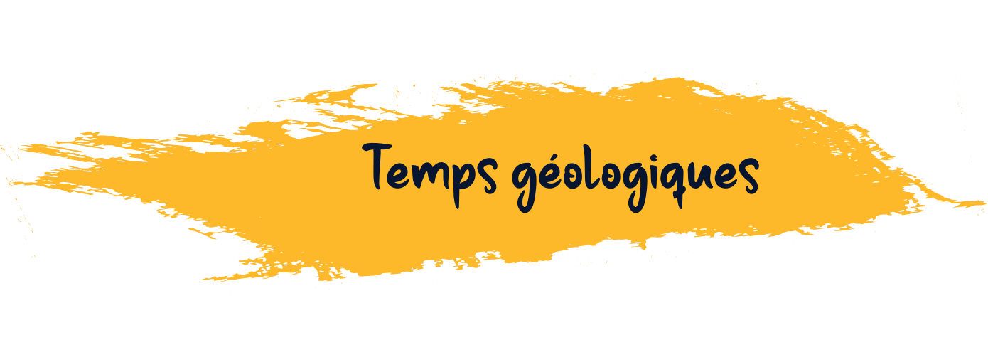 Bannière de section « Temps géologique » sur fond jaune